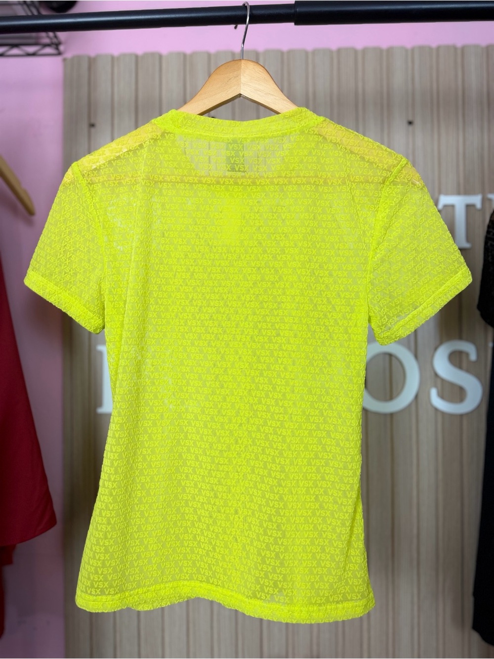 Victoria's Secret Neon Yellow Mesh Beach Tee - Picture 6 of 6